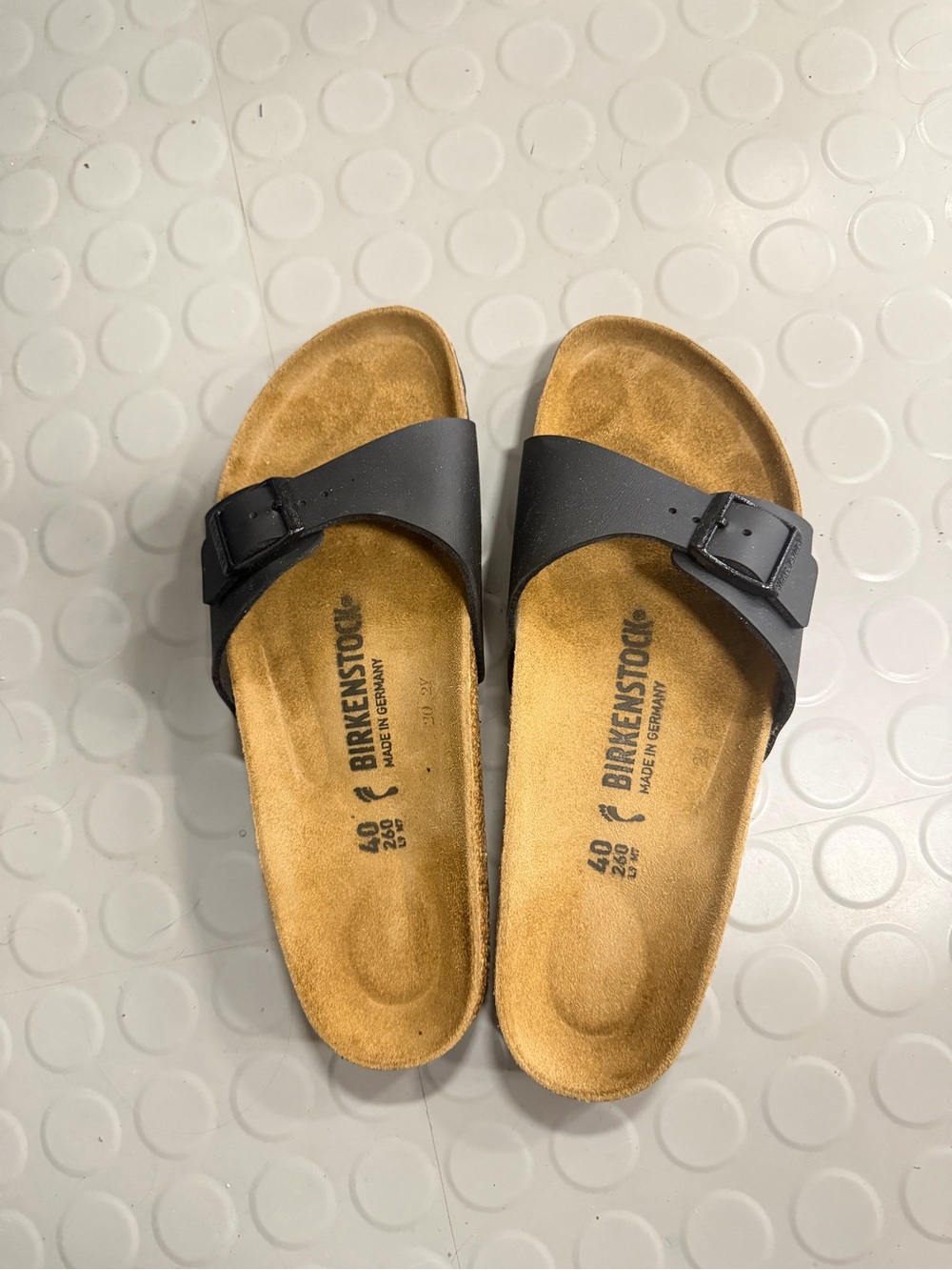 Birkenstock Black Single Strap Slide Sandals